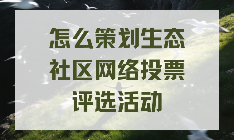 怎么策划生态社区网络投票评选活动？一步步教你